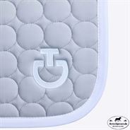 Cavalleria Toscana Circle Quilted Springunderlag - Lysgrå/Hvid